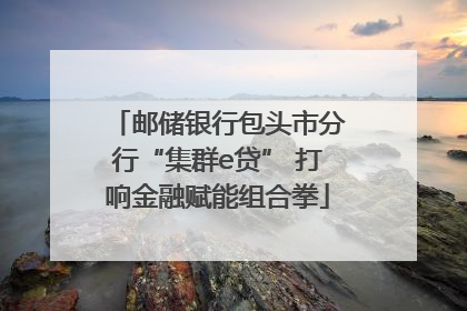 邮储银行包头市分行“集群e贷” 打响金融赋能组合拳