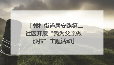 郭杜街道居安路第二社区开展“我为父亲做沙拉”主题活动