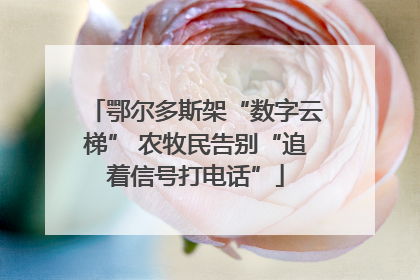 鄂尔多斯架“数字云梯” 农牧民告别“追着信号打电话”