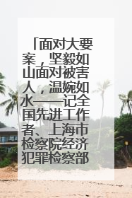 面对大要案，坚毅如山面对被害人，温婉如水——记全国先进工作者、上海市检察院经济犯罪检察部主任马玮玮