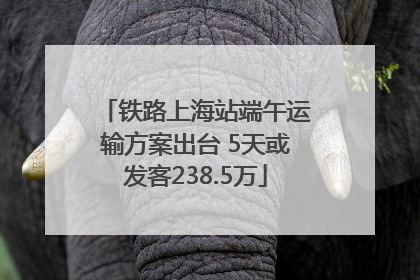 铁路上海站端午运输方案出台 5天或发客238.5万