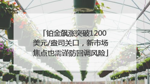 铂金飙涨突破1200美元/盎司关口，新市场焦点也需谨防回调风险