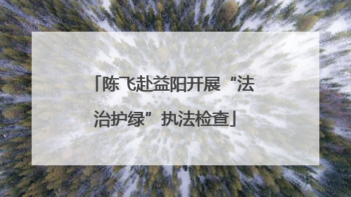 陈飞赴益阳开展“法治护绿”执法检查