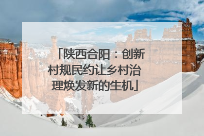 陕西合阳：创新村规民约让乡村治理焕发新的生机