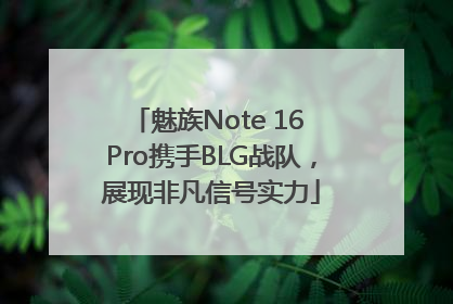 魅族Note 16 Pro携手BLG战队，展现非凡信号实力