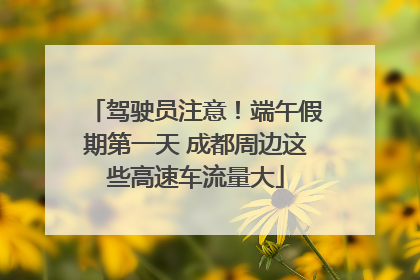 驾驶员注意！端午假期第一天 成都周边这些高速车流量大