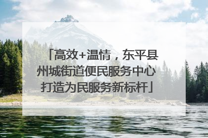 高效+温情，东平县州城街道便民服务中心打造为民服务新标杆