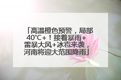 高温橙色预警，局部40℃+！接着暴雨+雷暴大风+冰雹来袭，河南将迎大范围降雨