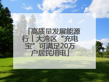 高质量发展能源行丨大湾区“充电宝”可满足20万户居民用电