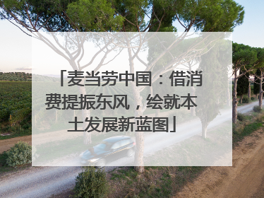 麦当劳中国：借消费提振东风，绘就本土发展新蓝图