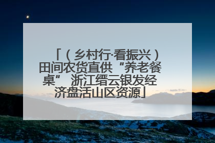 （乡村行·看振兴）田间农货直供“养老餐桌” 浙江缙云银发经济盘活山区资源