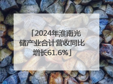 2024年淮南光储产业合计营收同比增长61.6%