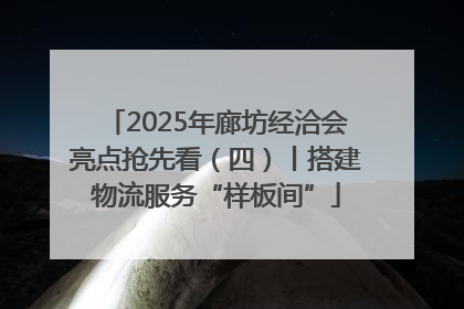 2025年廊坊经洽会亮点抢先看（四）丨搭建物流服务“样板间”