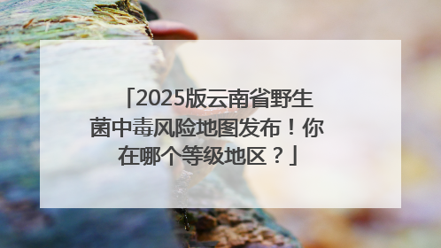2025版云南省野生菌中毒风险地图发布！你在哪个等级地区？