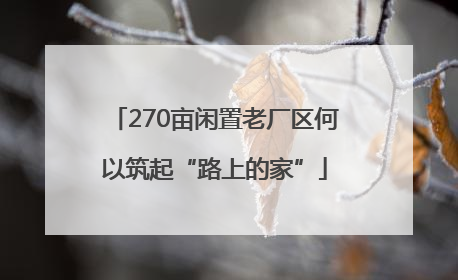 270亩闲置老厂区何以筑起“路上的家”