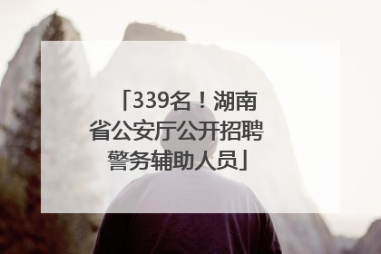 339名！湖南省公安厅公开招聘警务辅助人员