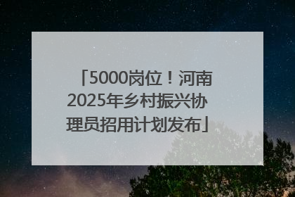 5000岗位！河南2025年乡村振兴协理员招用计划发布