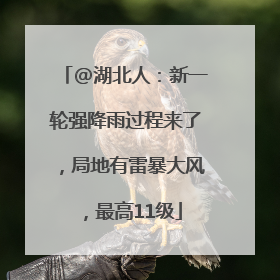 @湖北人：新一轮强降雨过程来了，局地有雷暴大风，最高11级